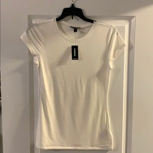 Cream crew neck tee